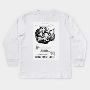 Vintage Travel - Qantas Kids Long Sleeve T-Shirt
